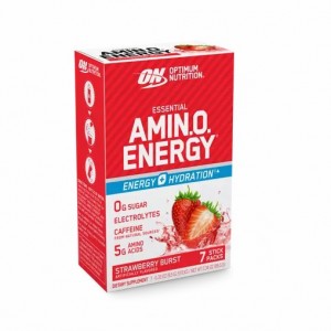 Optimum Nutrition Essential AMIN.O. ENERGY + Electrolytes Strawberry Burst 7 Stick Packs (7 Servings) España | XWPT-39678