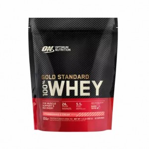 Optimum Nutrition GOLD STANDARD 100% WHEY™ Strawberries & Cream 1.5 lb (22 Servings) España | ODGV-67924