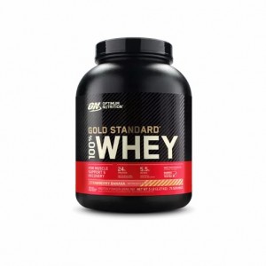 Optimum Nutrition GOLD STANDARD 100% WHEY™ Strawberry Banana 5 lb (75 Servings) España | XFQC-05823