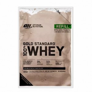 Optimum Nutrition GOLD STANDARD 100% WHEY™ Recyclable Refill Bag Double Rich Chocolate 2 lb (29 Servings) España | XNVB-56142