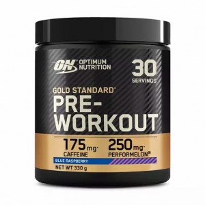 Optimum Nutrition Gold Standard Pre-Workout Blue Raspberry 330 grams (30 Servings) España | PJQT-98723