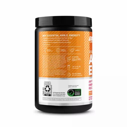 Optimum Nutrition ESSENTIAL AMIN.O. ENERGY® *new* Peach Mango Tango - Notify Me 0.6 lb - Notify me España | HNLE-96758