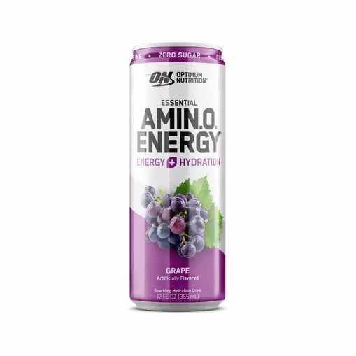 Optimum Nutrition ESSENTIAL AMIN.O. ENERGY+ Electrolytes Sparkling Grape 355ml * 12 Cans (12 Servings) España | FENS-67581