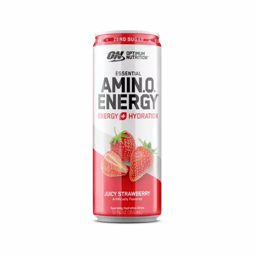 Optimum Nutrition ESSENTIAL AMIN.O. ENERGY+ Electrolytes Sparkling Juicy Strawberry 355ml * 12 Cans (12 Servings) España | INJL-45831