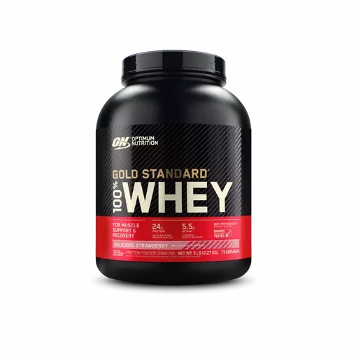 Optimum Nutrition GOLD STANDARD 100% WHEY™ Delicious Strawberry 5 lb (73 Servings) España | VTHD-86930