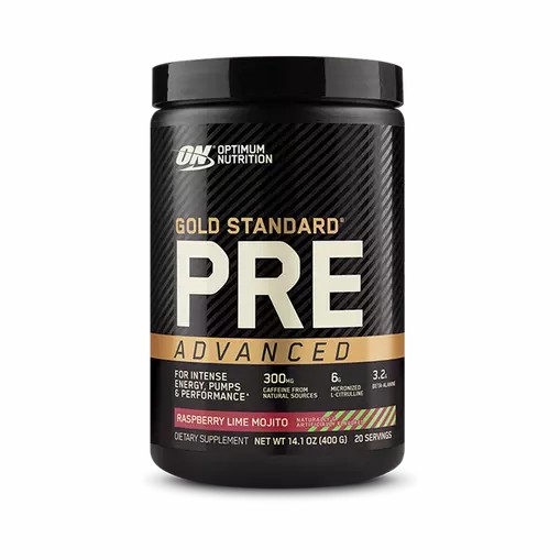 Optimum Nutrition GOLD STANDARD® Pre Advanced Raspberry Lime Mojito 0.88 lb (20 Servings) España | NGQF-76805