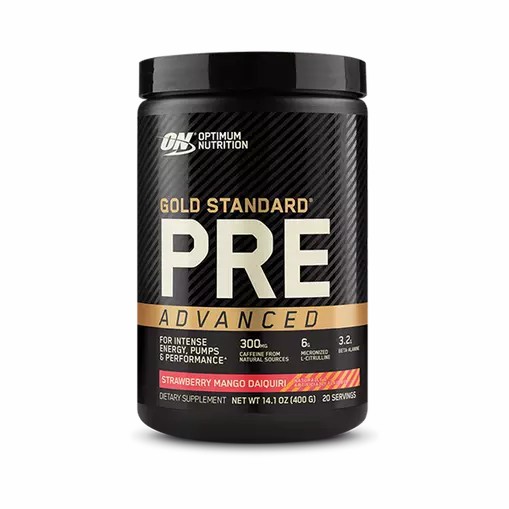 Optimum Nutrition GOLD STANDARD® Pre Advanced Strawberry Mango Daiquiri 0.88 lb (20 Servings) España | KJIS-05431