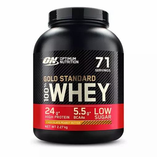 Optimum Nutrition Gold Standard 100% Whey Proteina Chocolate Peanut Butter 2.27 kg (71 Servings) España | HDVE-47196