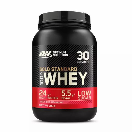 Optimum Nutrition Gold Standard 100% Whey Proteina Delicious Strawberry 900 grams (30 Servings) España | DIOA-25174