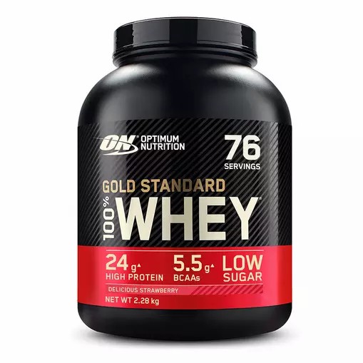 Optimum Nutrition Gold Standard 100% Whey Proteina Delicious Strawberry 2.28 kg (76 Servings) España | IGDL-38045