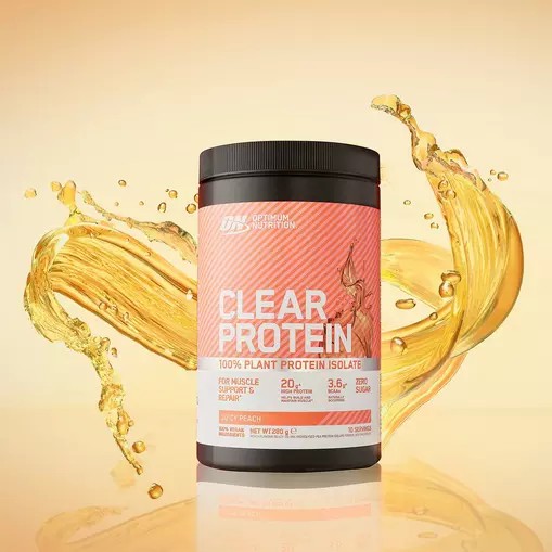 Optimum Nutrition ON Clear Protein 100% Plant Protein Isolate Juicy Peach 280 grams (10 Servings) España | GMOW-72409