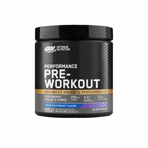 Optimum Nutrition Performance Pre-Workout Blue Raspberry 285g España | FBDM-75620