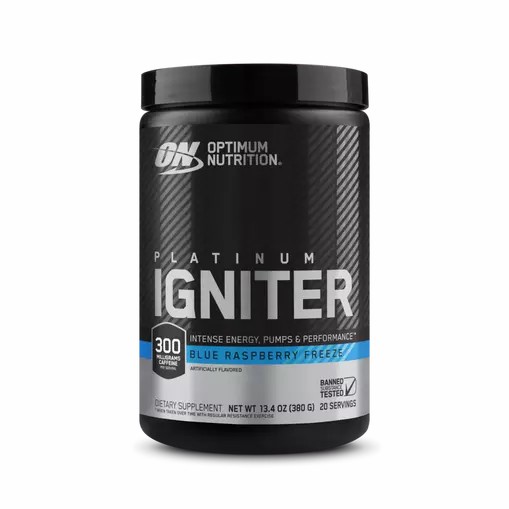 Optimum Nutrition Platinum Igniter Blue Raspberry Freeze 0.84 lb (20 Servings) España | JWCA-46891