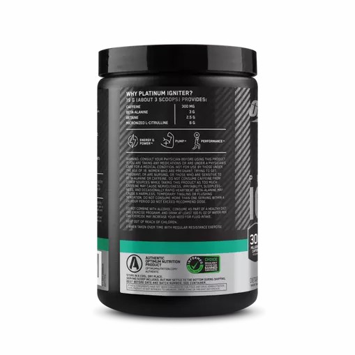 Optimum Nutrition Platinum Igniter Cherry Lime Punch 0.84 lb (20 Servings) España | CRNF-50937