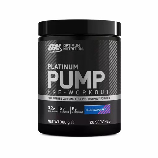 Optimum Nutrition Platinum Pump Pre-workout Blue Raspberry 380 grams (20 Servings) España | JKMA-40235