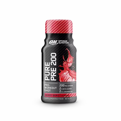 Optimum Nutrition Pure Pre 200 Pre-Workout Shot Berry 60ml (12 shots) España | JRBZ-76891