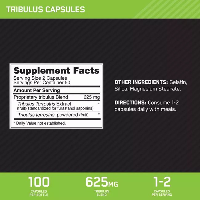 Optimum Nutrition Tribulus Caps 100 Capsules (50 Servings) España | XKEI-13506